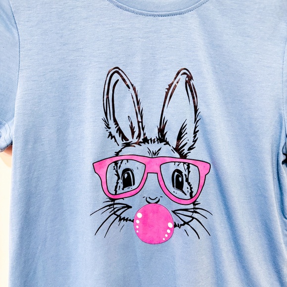 SHEIN Blue t-shirt with rabbit print - Picture 3 of 7